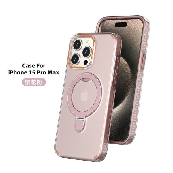 Colorful magnetic stand suitable for Apple iphone 15 pro max mobile phone case pc+tpu two-in-one-17