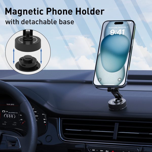 Cross-scenario application of 360-degree rotating two-in-one adhesive biaxial vehicle car mount