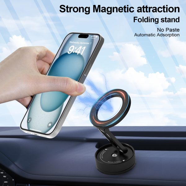 Powerful suction cup double-axis linked magnetic suction quick-release vehicle mount for cross-scenario application