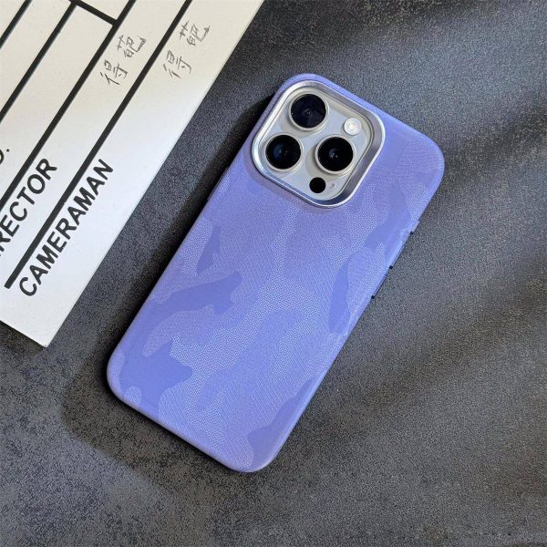 iPhone15ProMax mobile phone case advanced simple camouflage leather magnetic Apple 14 anti-fall protective cover