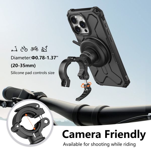 JK-QG607 Multifunctional Cycling Mount with Magnetic Connection, Compatible with 15 Pro & 15 Pro Max Phone Cases