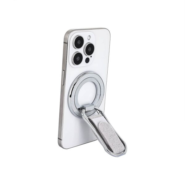 New Magnetic Phone Holder Ultra Thin Folding Desktop Rotating Silicone Hanging Strap Finger Ring Buckle Phone Holder Sliver Color - Image 5