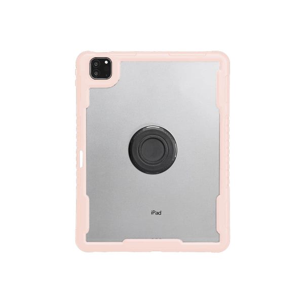Shockproof Transparent iPad Pro 11 Case with Pencil Holder & 360° Rotating Kickstand | Auto Sleep/Wake Magnetic Cover Orange Color - Image 2