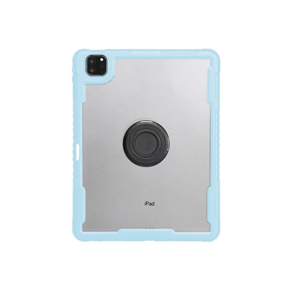 Shockproof Transparent iPad Pro 11 Inch Case with Pencil Holder & 360° Rotating Kickstand | Auto Sleep/Wake Magnetic Cover Sky Blue Color - Image 2