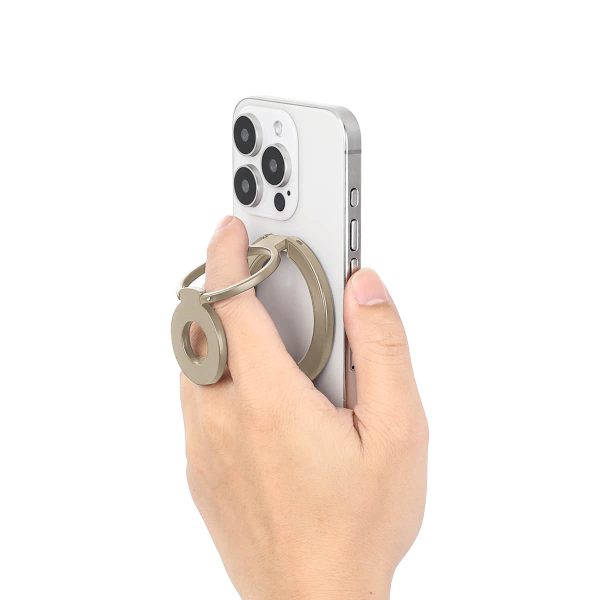 Mini Magnetic Metal Phone Ring Holder Stand – Adjustable & Portable Grip for All Smartphones Golden Color - Image 3