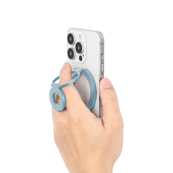 Mini Magnetic Metal Phone Ring Holder Stand – Adjustable & Portable Grip for All Smartphones Sky Blue Color - Image 6