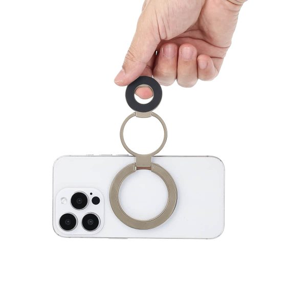 Mini Magnetic Metal Phone Ring Holder Stand – Adjustable & Portable Grip for All Smartphones Golden Color - Image 4