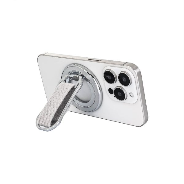 New Magnetic Phone Holder Ultra Thin Folding Desktop Rotating Silicone Hanging Strap Finger Ring Buckle Phone Holder Sliver Color - Image 4