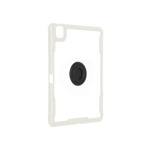 Shockproof Transparent iPad Pro 11 Inch Case with Pencil Holder & 360° Rotating Kickstand | Auto Sleep/Wake Magnetic Cover White Color