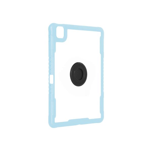 Shockproof Transparent iPad Pro 11 Inch Case with Pencil Holder & 360° Rotating Kickstand | Auto Sleep/Wake Magnetic Cover Sky Blue Color