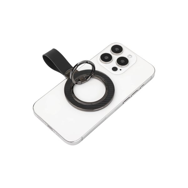 Portable Ultra-Thin Magnetic Phone Stand – Dual-Sided Aluminum Ring Grip for iPhone & Android Black Color - Image 3