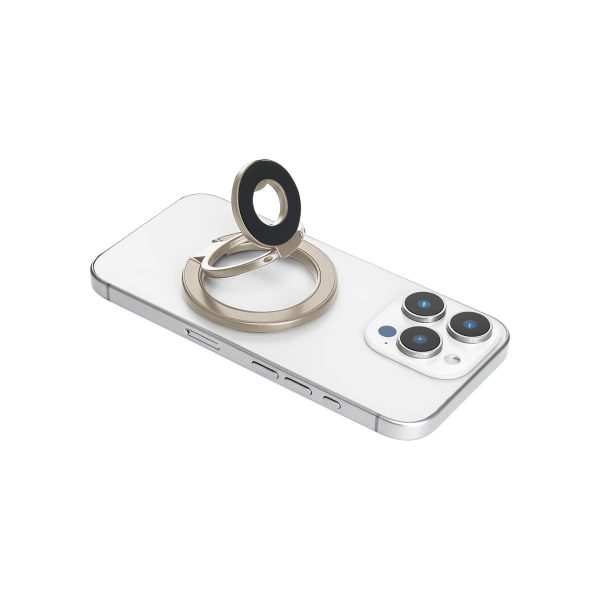 Mini Magnetic Metal Phone Ring Holder Stand – Adjustable & Portable Grip for All Smartphones Golden Color - Image 6