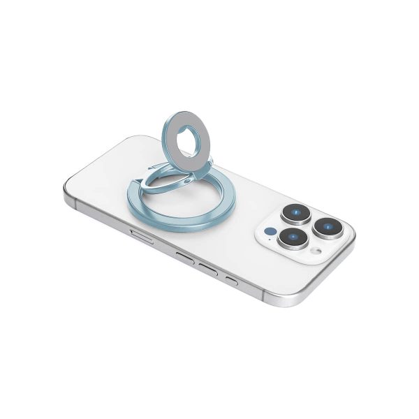 Mini Magnetic Metal Phone Ring Holder Stand – Adjustable & Portable Grip for All Smartphones Sky Blue Color - Image 2