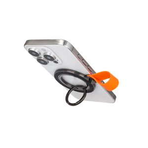 Portable Ultra-Thin Magnetic Phone Stand – Dual-Sided Aluminum Ring Grip for iPhone & Android Orange Color