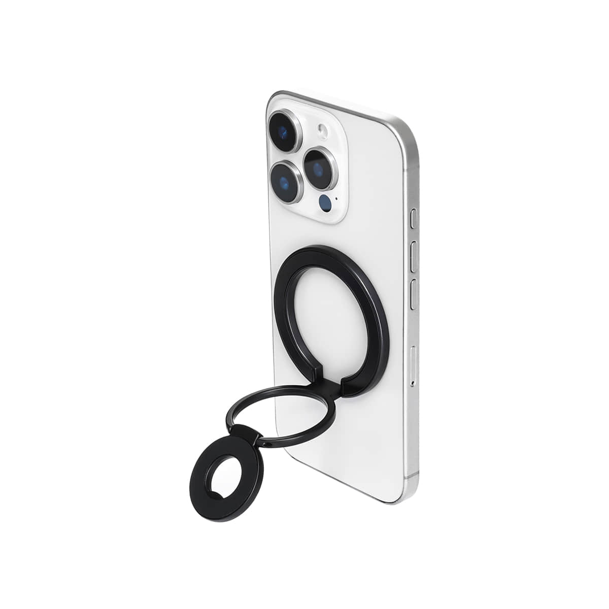 Mini Magnetic Metal Phone Ring Holder Stand – Adjustable & Portable Grip for All Smartphones Black Color