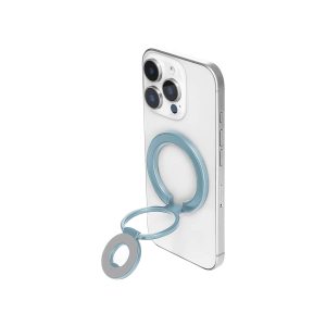 Mini Magnetic Metal Phone Ring Holder Stand – Adjustable & Portable Grip for All Smartphones Sky Blue Color
