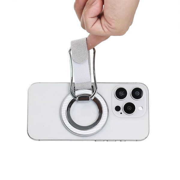 New Magnetic Phone Holder Ultra Thin Folding Desktop Rotating Silicone Hanging Strap Finger Ring Buckle Phone Holder Sliver Color - Image 2