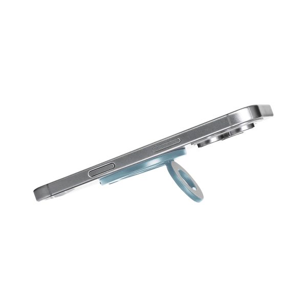 Mini Magnetic Metal Phone Ring Holder Stand – Adjustable & Portable Grip for All Smartphones Sky Blue Color - Image 3