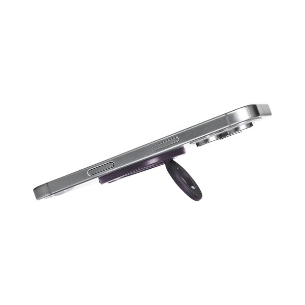 Mini Magnetic Metal Phone Ring Holder Stand – Adjustable & Portable Grip for All Smartphones Purple Color - Image 3