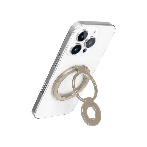 Mini Magnetic Metal Phone Ring Holder Stand – Adjustable & Portable Grip for All Smartphones Golden Color