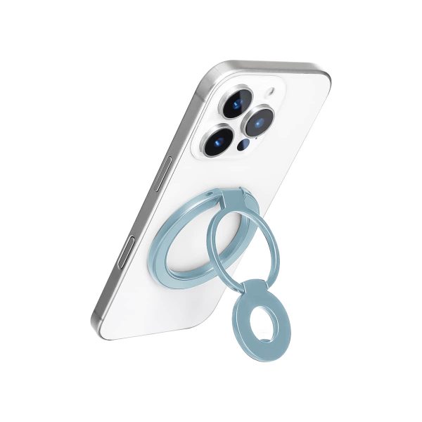 Mini Magnetic Metal Phone Ring Holder Stand – Adjustable & Portable Grip for All Smartphones Sky Blue Color - Image 4