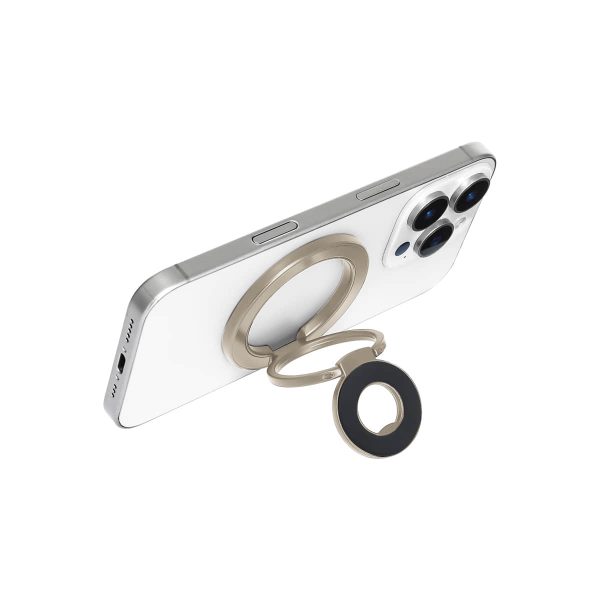Mini Magnetic Metal Phone Ring Holder Stand – Adjustable & Portable Grip for All Smartphones Golden Color - Image 2