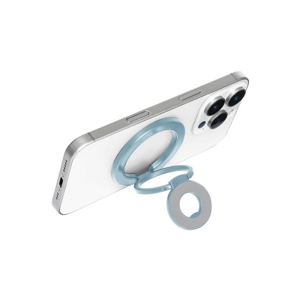 Mini Magnetic Metal Phone Ring Holder Stand – Adjustable & Portable Grip for All Smartphones Sky Blue Color - Image 5