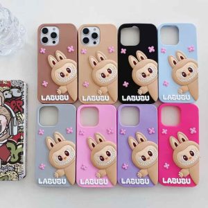 Cute 3D Cartoon Bunny Phone Case – Soft Silicone Protective Cover for iPhone 11 to 16 Pro Max