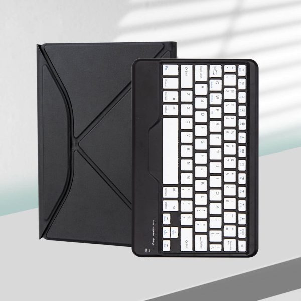 iPad Air 5 & iPad Pro 11 2022 Transparent Acrylic Case with Detachable Back Stand & Bluetooth Keyboard – Ultra Slim Protective Cover Black Color - Image 2