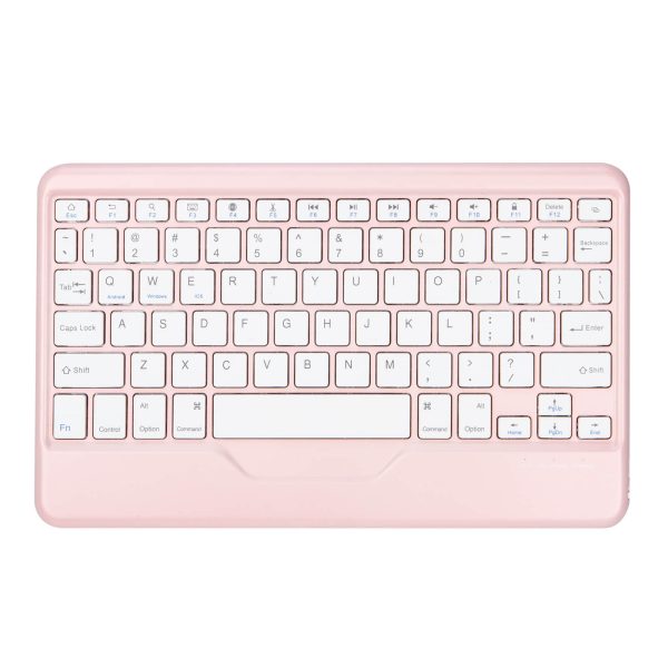 iPad Air 5 & iPad Pro 11 2022 Transparent Acrylic Case with Detachable Back Stand & Bluetooth Keyboard – Ultra Slim Protective Cover Pink Color - Image 3