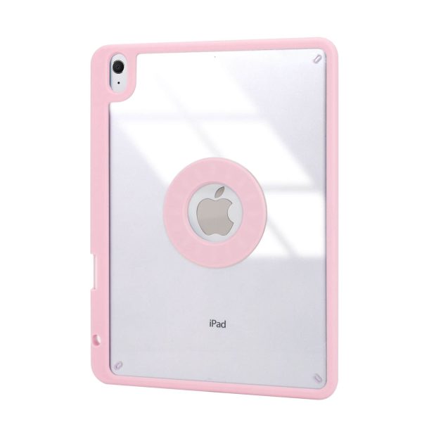 iPad Air 5 & iPad Pro 11 2022 Transparent Acrylic Case with Detachable Back Stand & Bluetooth Keyboard – Ultra Slim Protective Cover Pink Color - Image 5