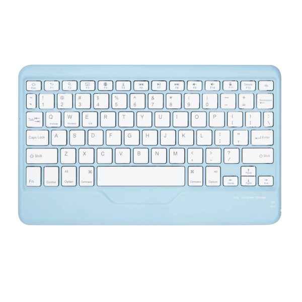 iPad Air 5 & iPad Pro 11 2022 Transparent Acrylic Case with Detachable Back Stand & Bluetooth Keyboard – Ultra Slim Protective Cover Blue Color - Image 3