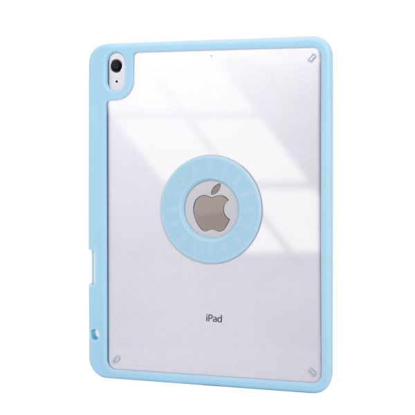 iPad Air 5 & iPad Pro 11 2022 Transparent Acrylic Case with Detachable Back Stand & Bluetooth Keyboard – Ultra Slim Protective Cover Blue Color - Image 5