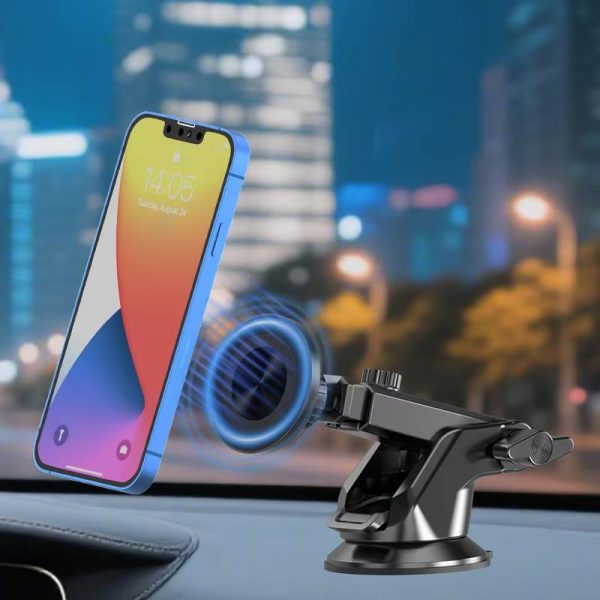 MagSafe Car Phone Holder - 360° Rotating Extendable Suction Cup Mount for iPhone 15/14/13 | Strong Magnetic Car Vent/Dashboard Phone Stand - Image 4