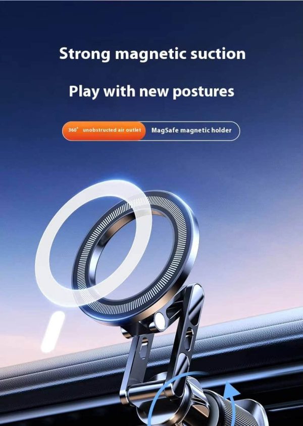 New Magnetic Car Vent Phone Mount - Adjustable Extension Arm MagSafe Compatible Holder for iPhone 15/14/13 Pro - Image 3