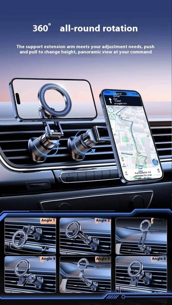 New Magnetic Car Vent Phone Mount - Adjustable Extension Arm MagSafe Compatible Holder for iPhone 15/14/13 Pro - Image 4