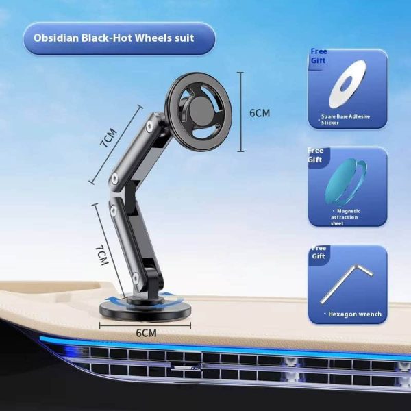 New Magnetic Car Phone Holder - 360° Rotating Foldable MagSafe Compatible Mount for iPhone Navigation | Universal Metal Car Mount - Image 4