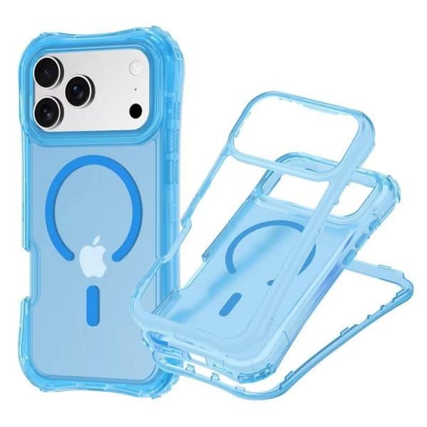 iPhone 17/16/15 Case - Slim Matte Magnetic 3-in-1 Cover with Waist Design | Shockproof Protective Case for MagSafe Accessories