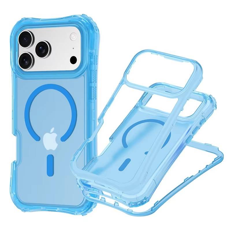 iPhone 17/16/15 Case - Slim Matte Magnetic 3-in-1 Cover with Waist Design | Shockproof Protective Case for MagSafe Accessories