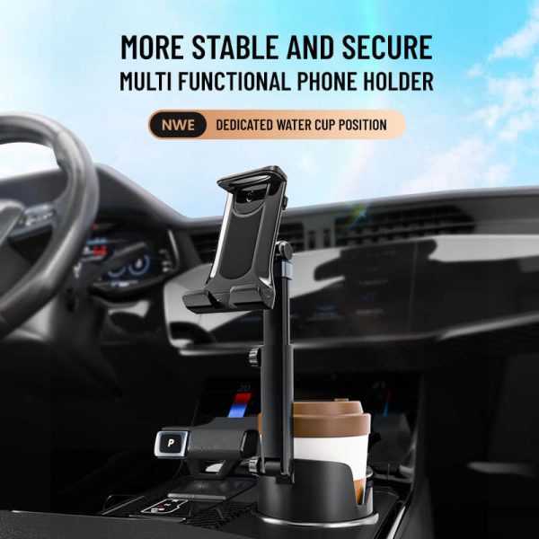 New Car Cupholder Phone Mount - Universal Long Arm Adjustable Stand for Phone & Tablet | Dashboard & Console Multi-Position Vehicle Holder - Image 2