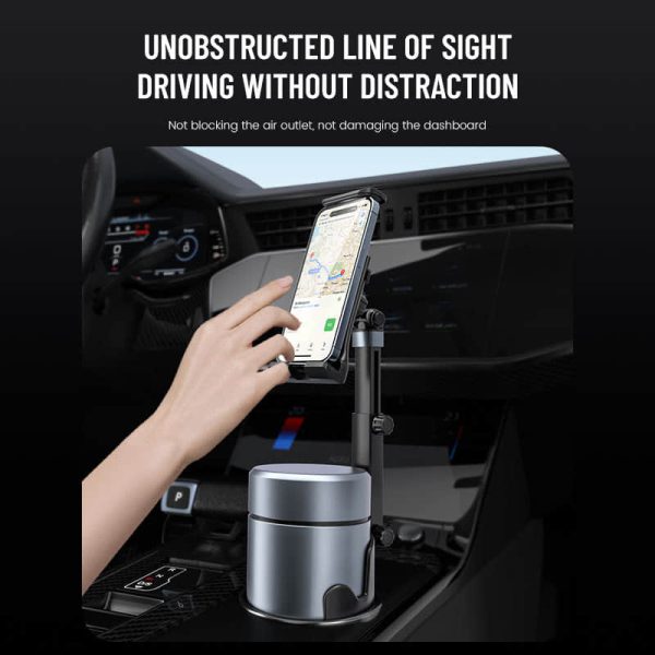 New Car Cupholder Phone Mount - Universal Long Arm Adjustable Stand for Phone & Tablet | Dashboard & Console Multi-Position Vehicle Holder - Image 4