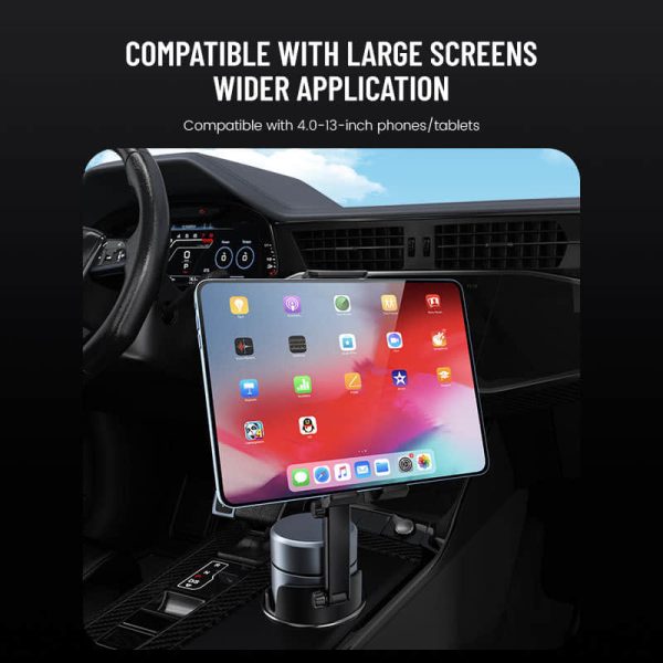 New Car Cupholder Phone Mount - Universal Long Arm Adjustable Stand for Phone & Tablet | Dashboard & Console Multi-Position Vehicle Holder - Image 5