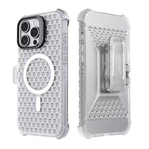 iPhone 16 Transparent Cooling Case - Magnetic MagSafe Stand & Heat Dissipation Case | Universal Fit for iPhone 15 Pro Max with Camera Protection