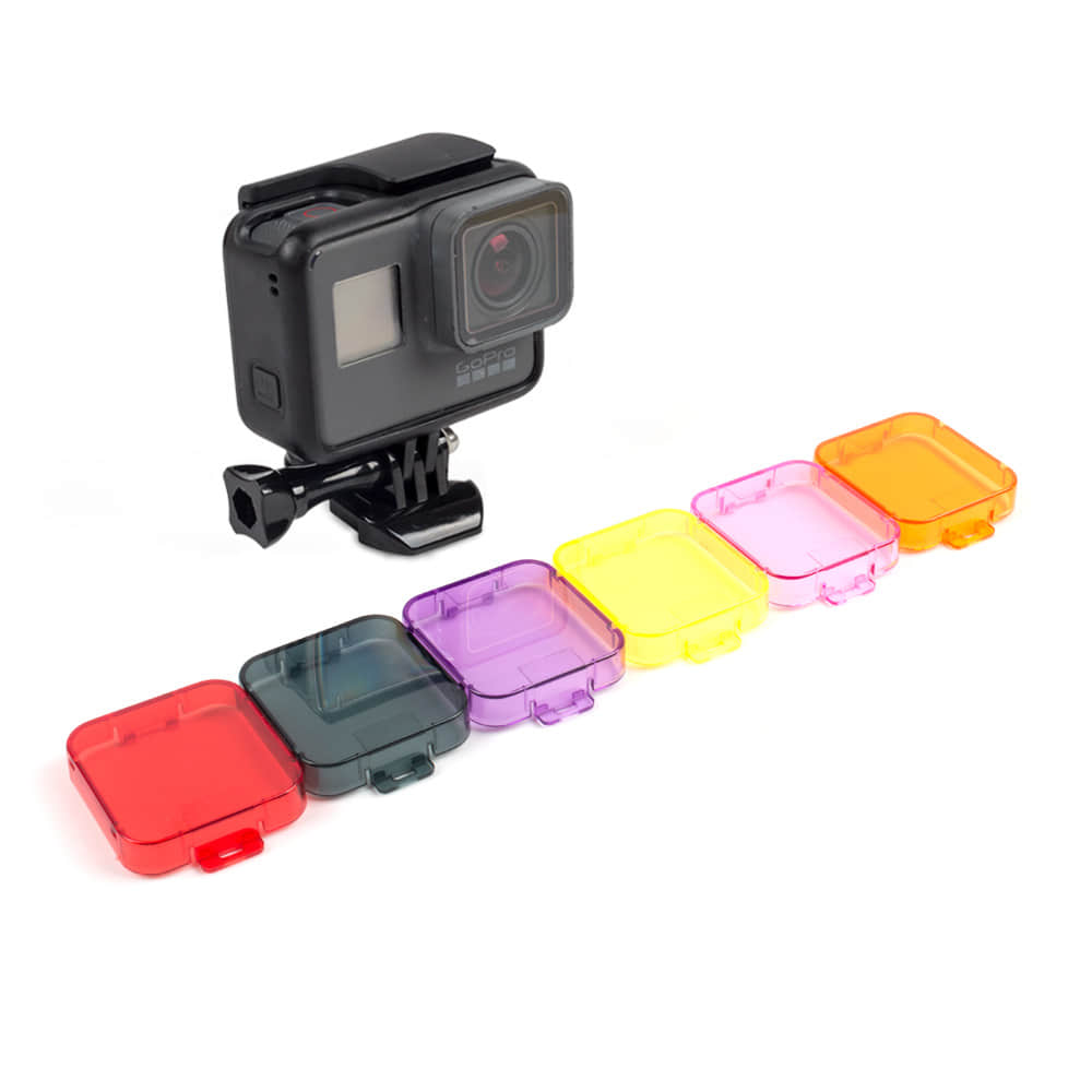 GoPro Hero 5 Dive Filter - Underwater Red Light Correction Lens + Waterproof Housing | Barely Mount Camera Filter for Scuba Diving (15-25ft Depth)