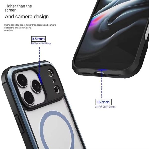New iPhone 17 Case - Magnetic Metal Frame & Full-Body Shockproof Cover | Universal Fit for iPhone 16 Pro Max with 360° Rotating Stand - Image 2