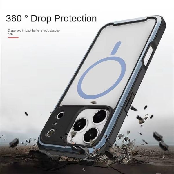 New iPhone 17 Case - Magnetic Metal Frame & Full-Body Shockproof Cover | Universal Fit for iPhone 16 Pro Max with 360° Rotating Stand - Image 3
