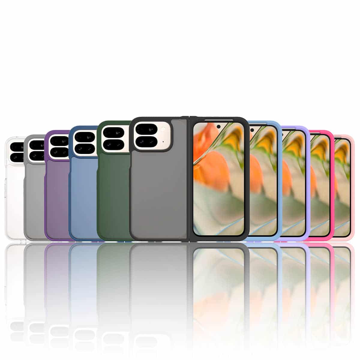 Google Pixel 9 Pro Fold Case - Frosted Magnetic Skin-Feel Cover | Semi-Translucent Shockproof Case with MagSafe Compatible Hinge Protection
