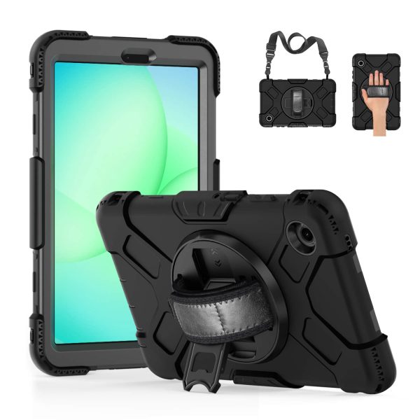 Samsung Galaxy Tab A11 8.7'' 2025 Case - Shockproof Rugged Silicone Cover with 360° Kickstand & Detachable Shoulder Strap