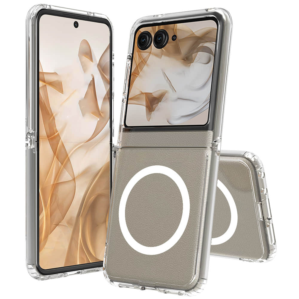 Moto Razr60 Ultra Foldable Case - Yellow-Resistant Transparent Cover with Strong Magnetic Wireless Charging | Full-Body Anti-Shock Protection for Hinge & Screen