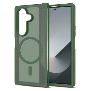 Samsung Z Fold7 5G Case - Soft-Touch Matte Magnetic Shockproof Cover | 1.5m Military-Grade Drop Test with Transparent Design Deep Green Color